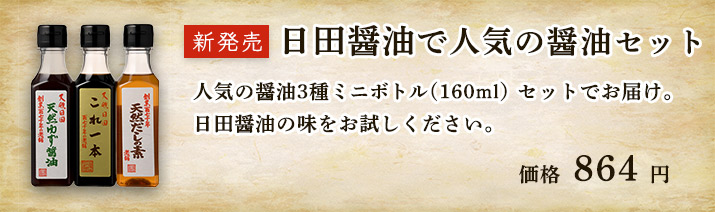人気の醤油ボトル3点セット 864円